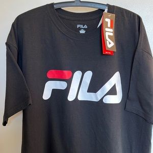 NWT FILA Big & Tall 100% Cotton Black Tee size 1XL